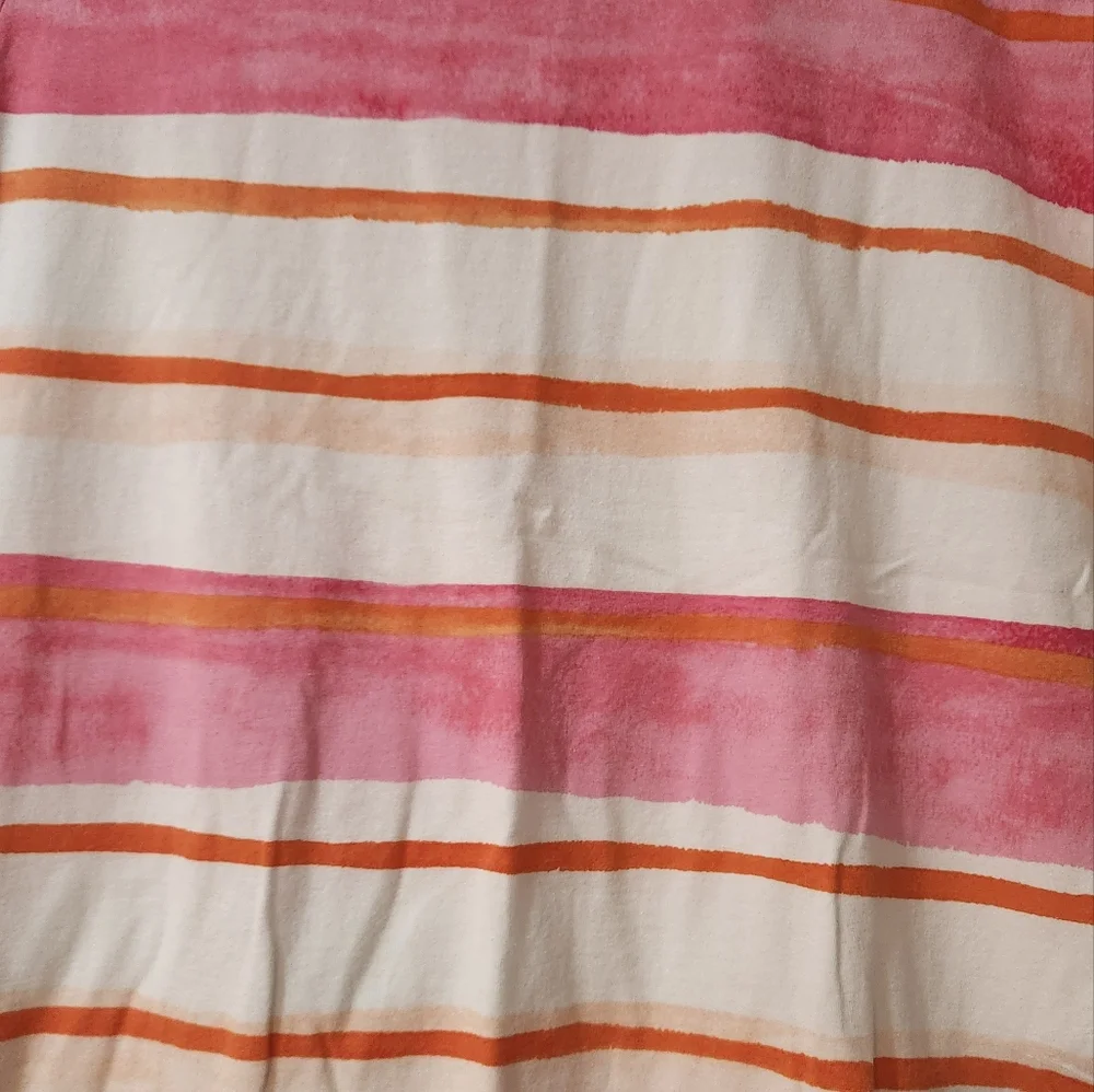 Women's Talbots Pink And Orange Stripe Tee, Size L - Picture 6 of 11